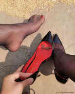 collage handheld high_heels tiny domination nylons shrunken_man close_up entrapment naked_man pedicure trapped_inside marklovefeet