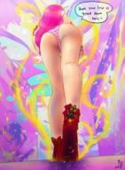 drawing giantess panties feet upskirt butt tiny pink_hair witch magic majoumegami