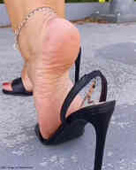 collage feet high_heels tiny domination bondage shrunken_man naked_man ankle_bracelet up_close marklovefeet