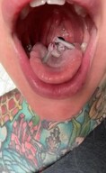 collage vore mouth teeth domination shrunken_man naked_man tattoo up_close