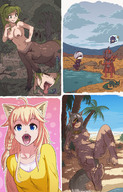 drawing giantess karbo nude feet vore color centaur beach licking pink_hair mawshot shrunken_woman cat_girl 2b