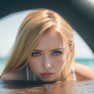 giantess collage blonde blue_eyes water ocean face ships aircraft stan110