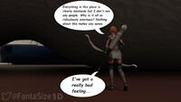clothed story red_hair unaware shrunken_woman digital_render lost overwatch widowmaker fantasize3d