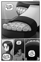 drawing toes sandals unaware milf dialogue imminent_crush mega_man_battle_network guireyart10 haruka_hikari imminent_shoe_crush