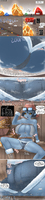 comic large_breasts fantasy ochiko_terada glasses butt_crush gloves sitting shorts blue_skin unaware treasure gems