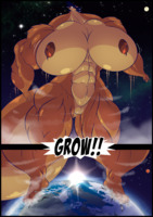breasts drawing growth nipples giantess nude pussy furry earth giga tail anthro space comic color large_breasts destruction barefoot cleavage blue_hair huge_breasts fox breast_expansion yellow_eyes moon police ponytail sun foot_crush muscles night planet_destruction dialogue cosmic_giantess carmelita_fox sly_cooper_(series) dog_fox jack_hoo at_large