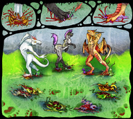 drawing crush dragon color blood hyena paws gore foot_crush cruel drangu-shur claw synx point_of_view