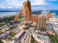 bikini giantess collage barefoot traffic helicopter soles brunette wonderslug gore foot_crush hand hand_crush closed_eyes alexis_ren
