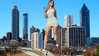 giantess collage city blonde destruction buildings vehicles