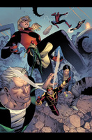 breasts drawing giantess wings mega blonde color armor robot mask avengers costume cape web iron_man cassie_lang stature spider-man swinging marvel_comics the_wasp vision hank_pym amadeus_cho quicksilver