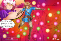 breasts drawing color story pink_hair censored breast_vore link_(the_legend_of_zelda) majoumegami