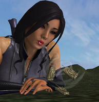 breasts giantess mega black_hair rampage tank purple_eyes asian lying_down boots x-men blowing zipper psylocke digital_render marvel_comics roodedude