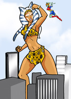 breasts drawing giantess horns mega alien color bra skirt giganta boots star_wars fighting tentacles fist tattoo costume wonder_woman goggles headband bracelet leopard_print green_skin inspector97 dc_comics orange_skin bare_legs togruta bare_midriff hera_syndulla ahsoka_tano fusion jedi twilek Mega lekku