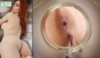 collage nude butt digestion red_hair fart shrunken_man trapped asshole jar looking_back scouthenry