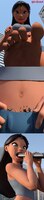 breasts giantess vore city mega comic black_hair barefoot buildings train brown_eyes falling dark_skin hawaii vehicle_vore disney digital_render nani_pelekai flower_in_hair bare_midriff clothing_entrapment pandatomi77 lilo_and_stitch