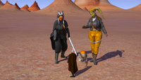 breasts giantess white_hair horns alien large_breasts robot cleavage desert gloves boots star_wars giantesses tentacles jacket tattoo cape belt jumpsuit lightsaber green_skin looking_at_tiny digital_render sith orange_skin big-elsa togruta hera_syndulla ahsoka_tano jedi chopper count_dooku lekku twilek