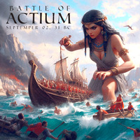 breasts giantess mega black_hair destruction handheld rampage cleavage water ocean angry military egyptian dress fire battle war crown queen waves mountains boats jewelry cape necklace ships earrings belt bracelet cliff looking_at_tiny bare_legs historical roman oars pharaoh ai_art franka1945 cleopatra