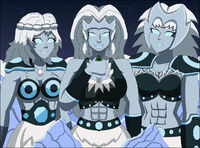 breasts drawing giantess white_hair mega color handheld bra brunette muscles crown blue_skin abs mountains giantesses night braid necklace top belt tiara thor looking_at_tiny frost_giantess frost_giant marvel_comics nightcore100 bare_midriff avengers_earths_mightiest_heroes
