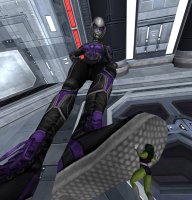 breasts butt gloves green_hair boots foot_crush shrunken_woman indoors costume point_of_view leotard hands_on_hips helmet green_skin looking_at_tiny digital_render she-hulk cassie_lang stature marvel_comics shoelace lifting_foot revan67