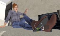 breasts blue_eyes jeans slave red_hair lying_down boots shrunken_man tentacles shirt earrings sofa digital_render mary_jane spider-man marvel_comics doctor_octopus revan67
