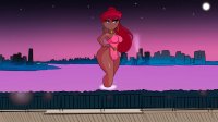 breasts drawing giantess city mega color water giganta red_hair ponytail night earrings new_york_city belt hands_on_hips wading thick_thighs dc_comics bare_legs azerotyh
