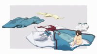 breasts drawing collage nude panties color bra skirt drawing_collage brunette haruhi_suzumiya uniform shrunken_woman emageht no_background shrinking_out_of_clothes schoolgirl_outfit haruhisky nanabuluku