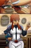 drawing giantess city mega comic color robot handheld buildings green_eyes red_hair short_hair twintails vehicles dark_skin thighs costume belt hands_on_hips annoyed pinched looking_at_tiny shoulder_pads cassafemarts cartoon_network megas_xlr kiva coop