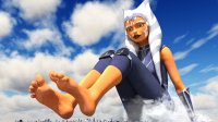 breasts giantess giga horns city mega alien destruction blue_eyes toes barefoot buildings butt_crush gloves star_wars pants tattoo digital_render orange_skin gauntlets togruta ahsoka_tano jedi anttiergod Mega Destruction lekku