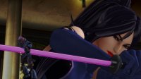 breasts black_hair robot sword gloves asian ponytail shrunken_man costume leotard x-men psylocke digital_render marvel_comics stabbing sentinel eegnol