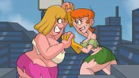 breasts drawing giantess city mega blonde color large_breasts butt cleavage skirt buildings angry sweat gloves red_hair bbw fighting cartoon giantesses thighs milf earrings top ripped_clothing thick_thighs bare_legs bare_midriff dexter dexters_mom dexters_laboratory cartoon_network nasiridraws magebad clarence mary_wendel