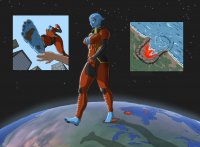 breasts drawing giantess earth giga city alien space comic color armor destruction planet barefoot cleavage water ocean foot_crush blue_skin unaware point_of_view imminent_crush einom cosmic_giantess mass_effect asari foot_prints samara