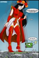 breasts drawing growth giantess giga city mega alien comic black_hair color large_breasts long_hair destruction skirt high_heels buildings anime goddess dress boots dragon_ball hat red_nails cape earrings lostperras leotard dialogue piccolo green_skin pointed_ears annin cutaway