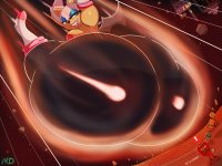 breasts drawing giantess furry wings mega color butt high_heels green_eyes smiling gloves boots sonic_the_hedgehog falling rouge_the_bat knuckles_the_echidna imminent_butt_crush thick_thighs pointed_ears heavy_eyeshadow butt_slam mack_dazzle chao meteor_strike