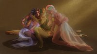 breasts drawing giantess white_hair insertion pussy color long_hair butt barefoot cleavage goddess pink_hair green_hair dress shrunken_man giantesses dark_skin goddesses athena no_background green_skin artemis pink_skin aphrodite hades zagreus conceptcorner01
