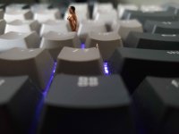 breasts collage micro nude blonde brunette multiple_sizes shrunken_woman dark_skin dust keyboard jojy jojy123