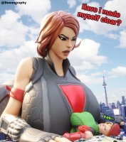 breasts giantess giga city mega blonde large_breasts long_hair butt destruction blue_eyes crossover buildings huge_breasts breast_crush multiple_sizes brown_eyes gloves red_hair lying_down short_hair street_fighter fighting tower giantesses clouds thighs hat costume leotard dialogue scar thick_thighs looking_at_tiny black_widow cammy_white marvel_comics fortnite between_breasts doonography