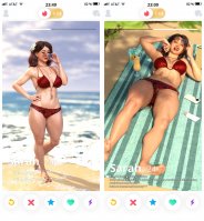 bikini breasts nude vore long_hair swimsuit beach toes barefoot cleavage water ocean brunette lying_down phone drink shrunken_woman shrunken_man sunglasses thighs necklace hands_on_hips digital_render flower_in_hair clothing_entrapment instagram sultanofsize hanging_from_bra