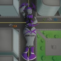 breasts drawing giantess horns city mega sleeping alien color buildings street lying_down boots vehicles thighs closed_eyes traffic_jam ben_10 spikes bare_legs grey_skin way_bad svenyatta cartoon_network