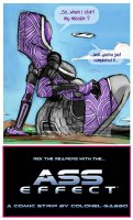 breasts drawing giantess giga city comic color butt robot butt_crush gloves spaceship tali mask dialogue hood thick_thighs looking_at_tiny mass_effect colonel-gabbo talizorah reaper quarian