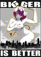 breasts drawing growth giantess nude giga horns tail city mega monochrome color tongue buildings helicopter yellow_eyes red_hair kneeling poster thighs red_nails looking_at_viewer cupping_breasts floripaisen azami