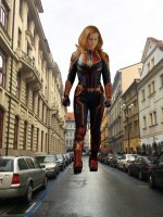 breasts giantess collage city mega blonde buildings gloves street boots vehicles marvel_comics captain_marvel brie_larson carol_danvers