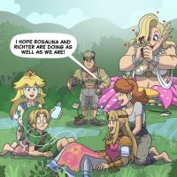 breasts drawing giantess mega blonde color large_breasts long_hair blue_eyes handheld toes barefoot skirt mario princess_peach water shoes gloves elf dress short_hair boots unknown_artist kneeling muscles crown pants super_mario jar hat necklace earrings top belt bracelet dialogue tiara source_needed princess_daisy purple_nails scarf looking_at_tiny pointed_ears the_legend_of_zelda great_fairy link_(the_legend_of_zelda) princess_zelda_(the_legend_of_zelda) butterfly_net