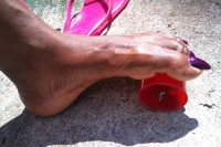 collage feet toes barefoot domination sandals foot_crush worship shrunken_man under_foot toe_ring tinies purple_nails keeper415 tinyman mant photo_manipulation