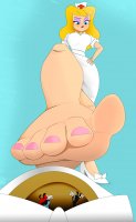 breasts drawing furry blonde color long_hair blue_eyes toes barefoot high_heels shrunken_man cartoon pink_nails thighs hat hands_on_hips source_needed shoe_insertion nurse_outfit no_background bare_legs animaniacs hello_nurse rtuenuik2 looking_at_tinies yakko wakko