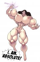 drawing growth nipples giantess nude space comic black_hair color long_hair handheld toes goddess muscles dialogue miranda void glowing_eyes cosmic_giantess mass_effect omni growgetter