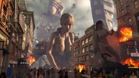 breasts nipples giantess nude panties giga city mega blonde large_breasts destruction handheld barefoot rampage high_heels buildings brunette tank topless multiple_sizes street ponytail crawling foot_crush fire giantesses leaning_against_building belt crowds running_away apocalypse digital_render roar bare_legs bare_midriff looking_at_tinies marvin231