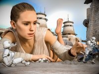 breasts giantess city mega armor toes barefoot buildings brunette brown_eyes lying_down short_hair star_wars reaching hand_crush belt helmet looking_at_tiny digital_render rey_(star_wars) stormtroopers halo423 hoverbike