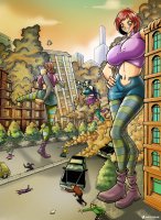 drawing giantess city mega black_hair color large_breasts long_hair butt destruction rampage skirt buildings shoes brunette grinning brown_eyes smiling asian street red_hair short_hair witch kick cruel giantesses vehicles smoke fist top giantessfan dust hands_on_hips running_away imminent_crush stripped_socks hair_buns bare_midriff looking_at_tinies w.i.t.c.h. hay_lin irma_lair will_vandom