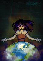 breasts drawing giantess furry earth giga space black_hair color large_breasts goddess brown_eyes dress grin stripes stars purple_skin tiger_girl eris cosmic_giantess dreamworks sinbad sly_cooper_(series) neyla emiliesushi