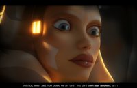 giantess micro horns alien blue_eyes star_wars shrunken_man tattoo on_lip no_background lightsaber looking_at_tiny digital_render orange_skin togruta ahsoka_tano jedi anakin_skywalker krieginax lekku